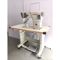 Machine à coudre industrielle robuste à point noué, avec pied entraîneur, haute vitesse, pour matériaux épais et réparation de chaussures
