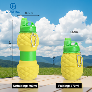 Botella de Agua Plegable de Silicona de Colores para Niños, Libre de BPA, Reutilizable, para Beber Directamente, para Viajes, Campamentos, Senderismo y Excursiones - Product Image 6