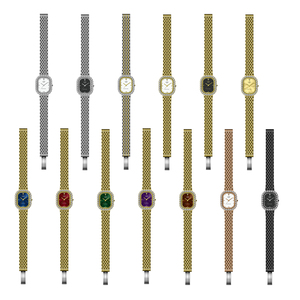 Montre élégante pour femme 9809 avec lunette diamantée, bracelet milanais en acier fin, disponible en 13 couleurs, idéale pour le quotidien et les cadeaux - Product Image 3