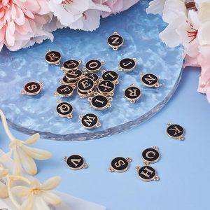 両面エナメルアルファベット文字チャーム両面ゴールド合金ペンダントA-ZコネクターDIYブレスレットネックレスイヤリング用 - Product Image 4