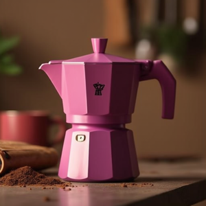 หม้อกาแฟโมก้าพอทอะลูมิเนียม Italexpress สีม่วงแดง ขนาด 3 ถ้วย สำหรับทำกาแฟบนเตา - Product Image 3