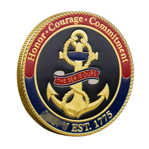 美国海军250周年纪念纪念币铁艺冲压UV镀金定制礼品致敬海军战士 - Product Image 2
