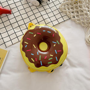 Mochila de PU con forma de donut, multicolor, con cierre de cremallera, estilo moderno, para todas las estaciones, uso diario, mochilas escolares para niños - Product Image 4