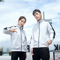 Jaket Hiking pria kaus lengan panjang hangat kaus ritsleting katun poliester wanita