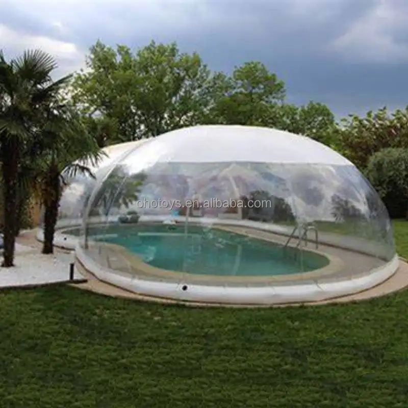 Custom Inflatable Swimming Pool Cover Air Transparent Bubble Inflatable Pool Cover Dome PVC Rectangular Blow Up Cover Outdoor