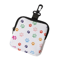 Sac à friandises pour chien personnalisé en PVC imprimé avec des pattes, imperméable, multifonctionnel, avec fermeture éclair, pour l'entraînement des chiens