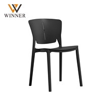 Chaise de salle à manger bistrot moderne en plastique - Matériau PP, couleur/siège/dossier au choix, vente en gros pour salle à manger, bureau, école et cuisine