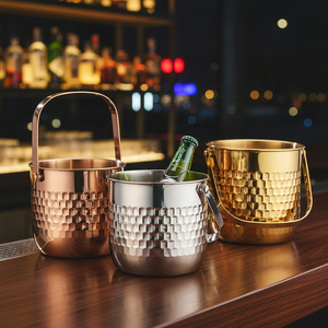 Xô đá inox 304 hình vuông có tay cầm, giữ nhiệt, đựng đá viên, có nắp, dùng cho quán bar KTV - Product Image 1