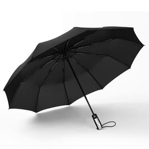 Parapluie de voyage pliable 3 sections pour filles en pongé 190T à ouverture et fermeture automatiques, idéal pour la promotion - Product Image 1