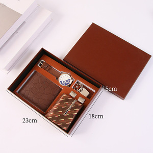 Men's Business <b>Gift</b> Set Tie Watch Wallet Valentine'S Day <b>Gift</b> For Boyfriend Practical <b>Gift</b> Box - Product Image 3