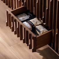 Meubles de maison de style moderne du milieu du siècle, de haute qualité, armoires de salon de grande capacité, couleur noyer luxueuse, buffets de rangement en bois