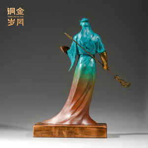 Figura de cobre de Guan Yu, hecho a mano, Dios de la guerra y la riqueza, adorno para sala de estar, regalo de Año Nuevo Chino - Product Image 3