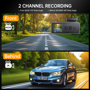 높은 대시 캠 4k 및 2k 대시 캠 전면 및 후면 4k GPS 추적 장치 carplay 화면 비디오 레코더 4k 와이파이 GPS 360 카메라 자동차 - Product Image 3