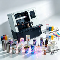 Imprimante UV cylindrique personnalisable avec tête d'impression Epson I1600 pour tasses, gobelets, abat-jour, vases, canettes, balles, bouteilles, tubes