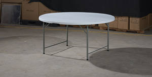 Foldable Rectangle <strong>Table</strong> for Outdoor Events <strong>Stable</strong> Metal Frame with HDPE Plastic Top for Camping Dining - Product Image 5