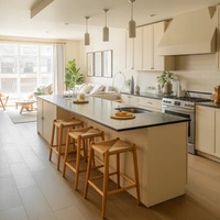 Ensemble d'îlots de cuisine modulaires personnalisés Senger, en bois stratifié, armoires de cuisine modernes pour villa et appartement