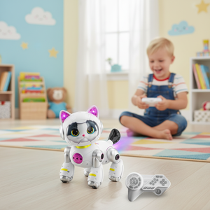 ของเล่นแมวบังคับวิทยุอัจฉริยะ รูปแบบการ์ตูน พร้อมฟังก์ชั่นหลากหลาย <span class=keywords><strong>โปรแกรม</strong></span> <span class=keywords><strong>AI</strong></span> เต้นได้ มีไฟและเสียงเพลง - Product Image 1