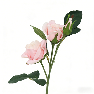 زهور صناعية رائجة البيع، ورود برؤوس مزدوجة مع براعم، تبدو وكأنها حقيقية، مصنوعة من الحرير لتزيين طاولات حفلات الزفاف والمنازل - Product Image 2