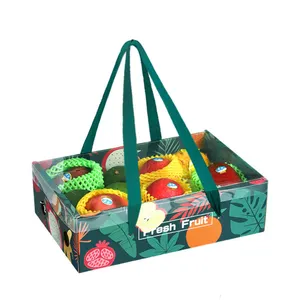 2024 Aangepaste Logo Gift Fruit Carton, Gegolfd Papier Milieuvriendelijk Materiaal, Fruit Carton Voor Export Gebruik