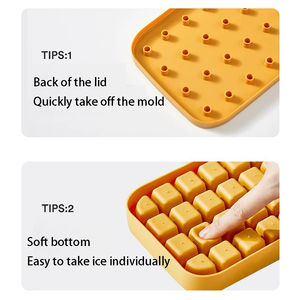 Moule à Glaçons Portable <span class=keywords><strong>avec</strong></span> <span class=keywords><strong>Couvercle</strong></span> Récipient <span class=keywords><strong>Bac</strong></span> pour Congélateur Faire de la Glace pour Boissons Froides Été - Product Image 4