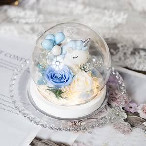 Rose <span class=keywords><strong>éternel</strong></span>le sous cloche en verre, bouquet <span class=keywords><strong>de</strong></span> fleurs séchées, coffret cadeau pour la Saint-Valentin et Noë<span class=keywords><strong>l</strong></span>, pour filles - Product Image 6