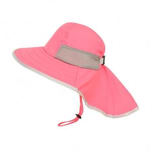 Chapeau de pêcheur pour enfant en polyester réglable, séchage rapide, motif de dessin animé, décontracté, randonnée en plein air, imperméable, avec cordon - Product Image 1