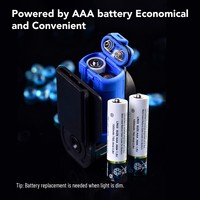 Lampe à clip ultra-lumineuse 120LM, étanche, rechargeable par USB, portée 32M, rotative à 360 degrés, batterie AAA pour activités de plein air