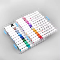 Keep Smiling Art Supplies – Lot de 36 marqueurs à pointe unique, semi-permanents, pour peinture, écriture, marquage – Ensemble de marqueurs à peinture acrylique