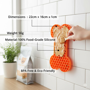 Alas Makan Silikon Bentuk Tulang untuk Anjing Kucing, Piring Hisap Anti Cepat Makan, Aksesoris Latihan Makan untuk Mengurangi Kecemasan - Product Image 2