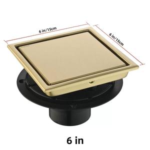 Siphon de sol carré personnalisé de 6 pouces en acier inoxydable avec insert de carrelage dissimulé pour drain sanitaire - Product Image 5