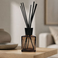 Flacon diffuseur carré en verre noir 100 ml avec bouchon à vis pour parfum, sérum de soin et aromathérapie