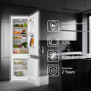 Réfrigérateur compact intégré MDRF229BI-N, réfrigérateur supérieur, congélateur inférieur, refroidissement direct, porte réversible pour réfrigérateur d'appartement - Product Image 3