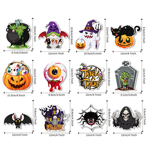 Ornement suspendu personnalisé en acrylique moderne NASNAK pour fête d'Halloween, fantôme, horreur, carte décorative - Product Image 2