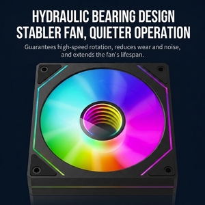Ventilador ARGB de 120 mm para PC, 5 V, 3 pines, con aspas estándar/reversas, de plástico, con flujo de aire CFM, efecto espejo infinito RGB, para caja de PC - Product Image 4