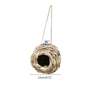 Cage de perroquet tissé à l'herbe naturelle faite à la main pour animaux de compagnie décor de nid d'oiseau pour la maison jardin jouet pour oiseaux - Product Image 3