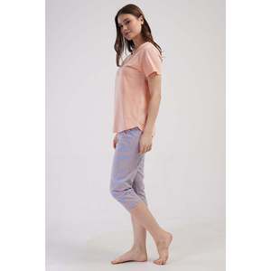 Combinaison de nuit ovale à manches courtes et col rond pour femmes - Product Image 3