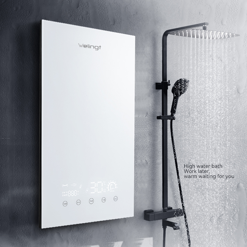 2021 Newest White Ultra-Thin Design 8500W CE Die-Cast Aluminum Smart Frequency Conversion Electric Water Heater Tankless