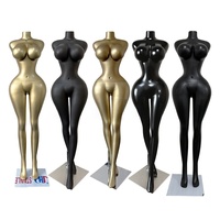 Maniquí Femenino de Cuerpo Completo de Fibra de Vidrio Dorado, Extra Grande, con Cintura Delgada, Busto Grande y Glúteos, para Exhibición en Escaparates