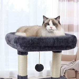 Atacado Luxuoso Árvore De Gato De Pelúcia Personalizado Pet Condomínio Natural Sisal Scratcher Eco Amigável MDF Móveis De Madeira Carton 5-Level - Product Image 6