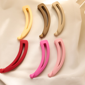 Vente en gros pince à cheveux française banane 12cm en forme de lune <span class=keywords><strong>jaune</strong></span> rose multicolore Accessoires pour femmes - Product Image 1