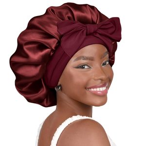 Meilleur bonnet en satin en gros, bonnet en soie pour dormir, bonnet pour cheveux doublé en satin double couche - Product Image 2