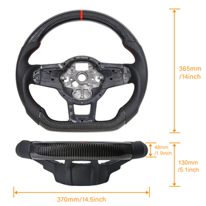 Fit 2013-2020 Mk7/Mk7.5 <span class=keywords><strong>GTD</strong></span>/R <span class=keywords><strong>Golf</strong></span> <span class=keywords><strong>7</strong></span> Volant de sport plat en Fiber de carbone véritable Non chauffé - Product Image 3