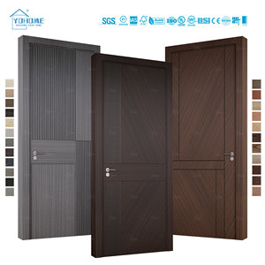 Foshan Yohome Porta De Madeira De Carvalho De Noz Moderna Madeira Maciça Insonorizada Esculpida Porta Interior Do Quarto Mdf Único Prehung Porta Interior - Product Image 5