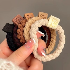 Cuerda elástica para el pelo de alta elasticidad, duradera, con diseño de oso, para mujer, banda de goma para atar el pelo, accesorio para el cabello. - Product Image 5