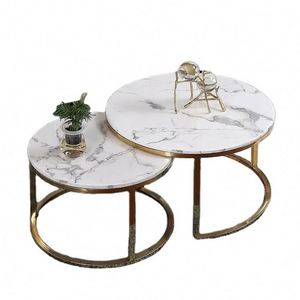 <span class=keywords><strong>Table</strong></span> basse de salon moderne de centre de thé de luxe <span class=keywords><strong>ronde</strong></span> nordique <span class=keywords><strong>Table</strong></span> basse <span class=keywords><strong>ronde</strong></span> en marbre avec dessus en marbre - Product Image 3
