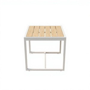 Modern <b>Outdoor</b> Garden <b>Table</b> Chair PS Slats Steel Frame Lightweight Durable Design Contemporary Style for Patio Use Lumetal - Product Image 1
