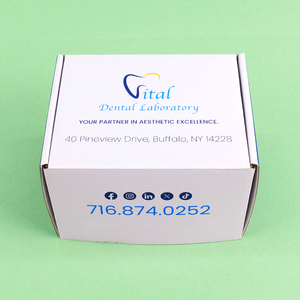 Prezzo di fabbrica Custom cartone dentiera spedizione Mailer scatola di imballaggio in carta goffrata <span class=keywords><strong>per</strong></span> allineatori dentali smalto olio Blush - Product Image 3
