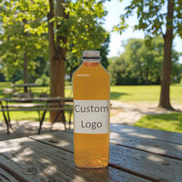Botella Transparente de Plástico PET para Bebidas, Smoothies, Refrescos, con Tapa y Logotipo Personalizado
