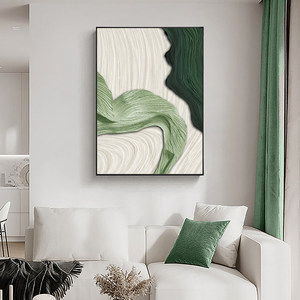 Moderne Wandkunst Malerei Geometrisches Abstraktes Dekoratives Gemälde für Wohnzimmer Sofa Hintergrundwand Minimalistischer Moderner Stil Grün - Product Image 5
