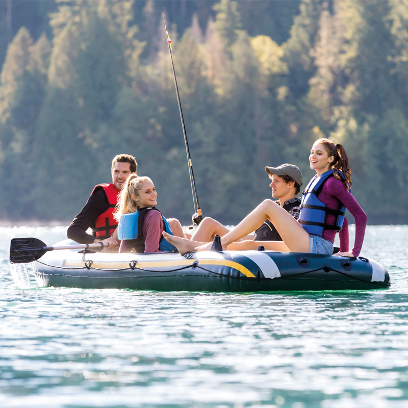 Intex Seahawk 4 - Durable Inflatable Boat Set for Sports